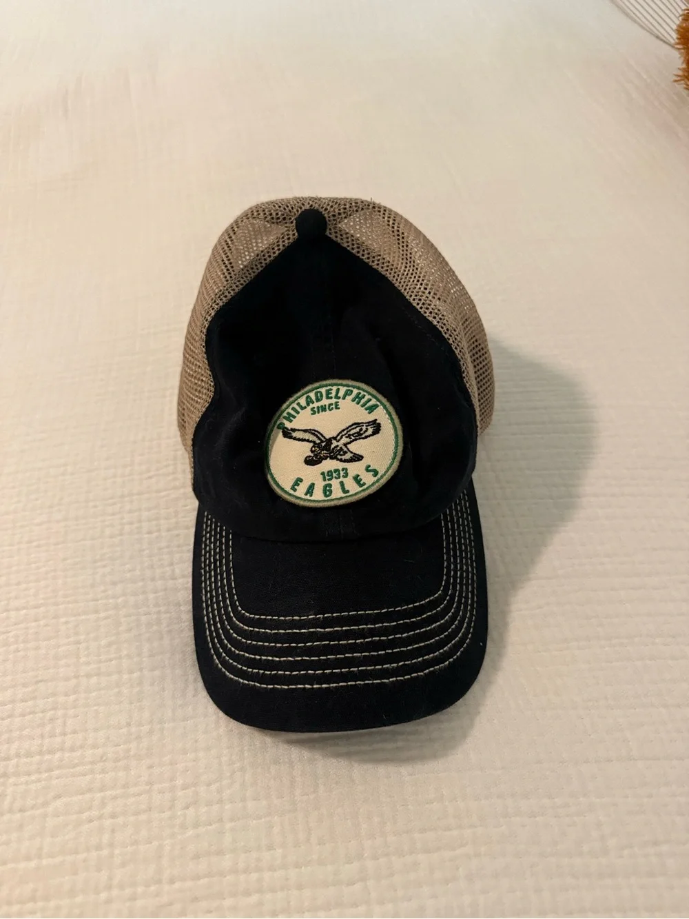 Philadelphia Eagles Black and Tan Trucker Hat